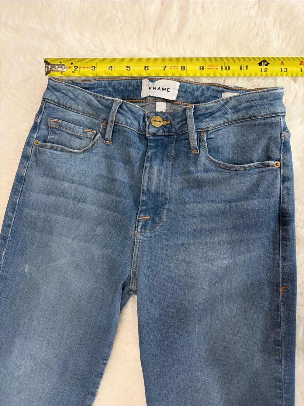 Frame Denim Light Blue Le Mini Boot,Size 27.